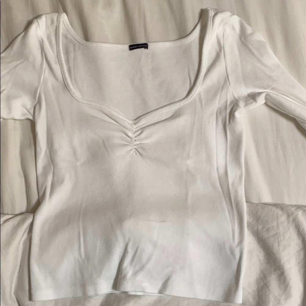 BRANDY MELVILLE WHITE CROPPED LONG SLEEVE